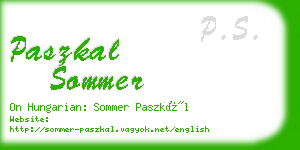 paszkal sommer business card